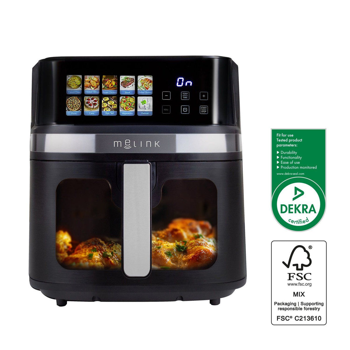 Air Fryer - frytkownica beztłuszczowa - MELINK - 8,6l - czarny