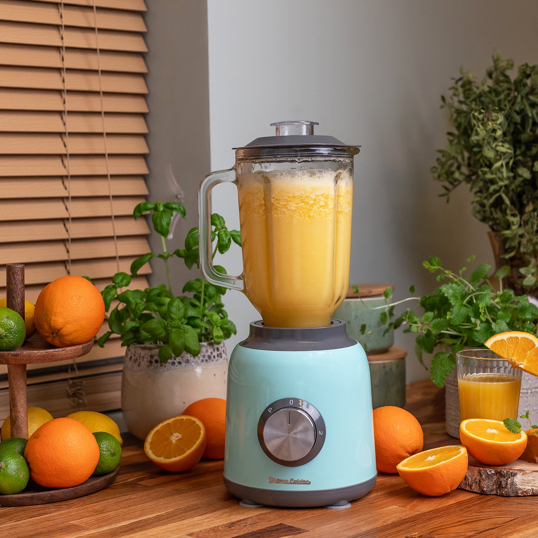 Retro blender kielichowy z minirozdrabniaczem Vintage Cuisine