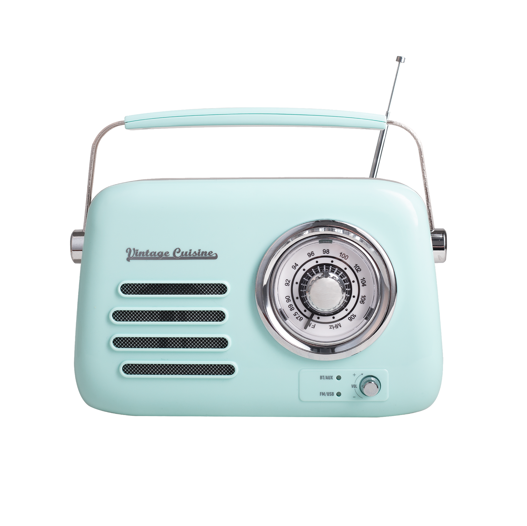 Zestaw melomana: retro radio chrom z głośnikiem bluetooth i retro czajnik elektryczny z termometrem Vintage Cuisine