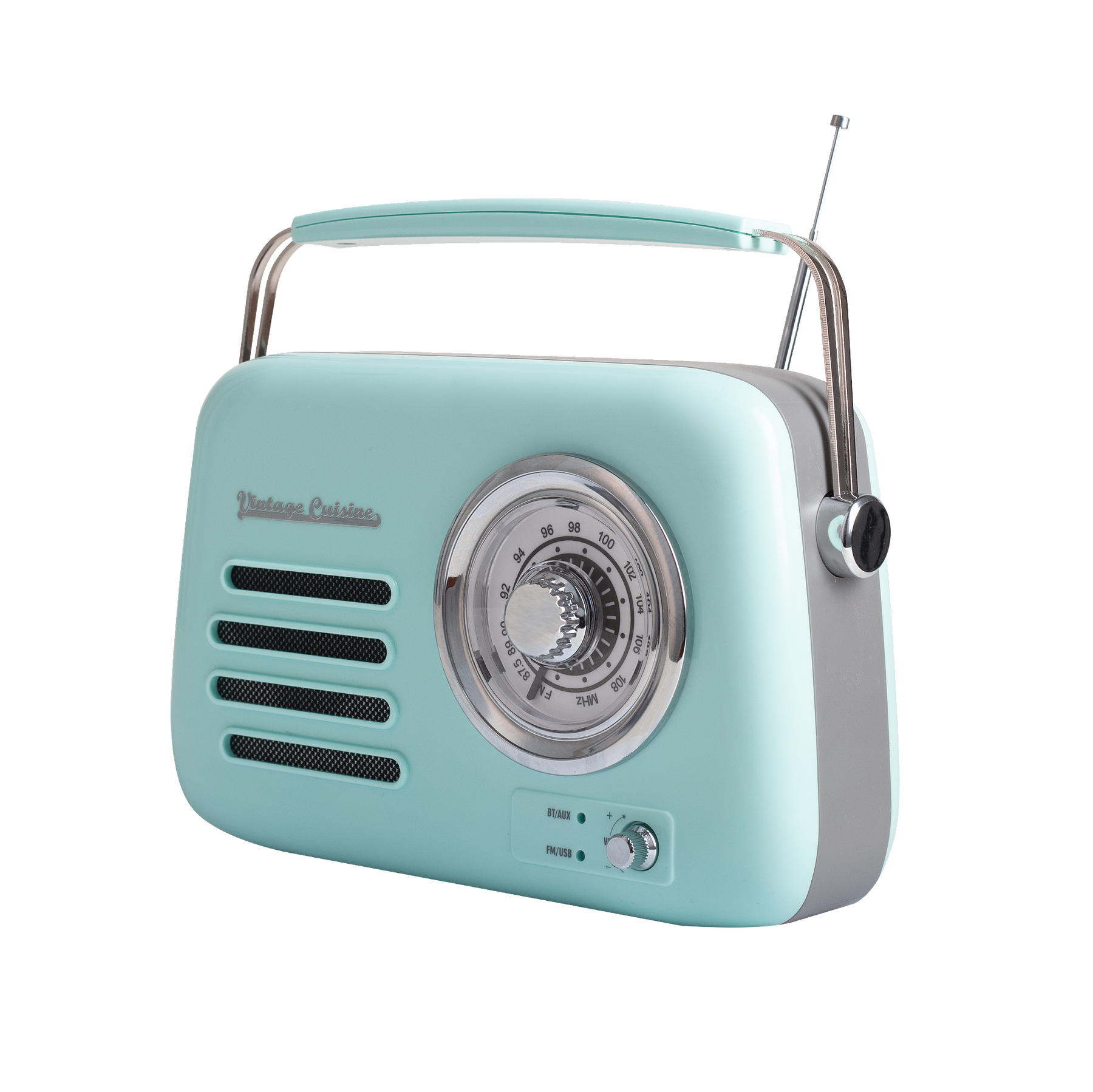Zestaw melomana: retro radio chrom z głośnikiem bluetooth i retro czajnik elektryczny z termometrem Vintage Cuisine