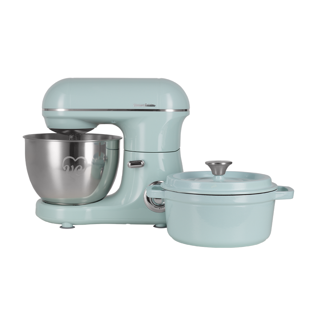 Zestaw piekarza: mikser planetarny i retro garnek żeliwny z pokrywka 2,2L Vintage Cuisine