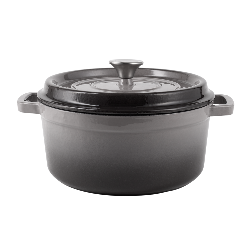 Zestaw garnek żeliwny z pokrywką 4,3L i 2,2L Ombre Vintage Cuisine