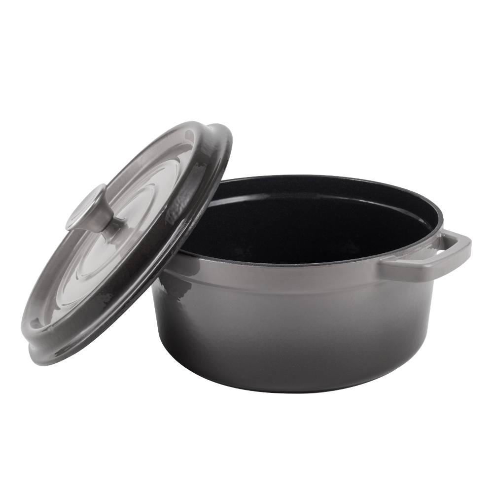 Zestaw garnek żeliwny z pokrywką 4,3L i 2,2L Ombre Vintage Cuisine