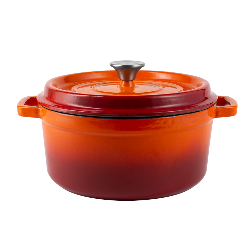 Zestaw garnek żeliwny z pokrywką 4,3L i 2,2L Ombre Vintage Cuisine