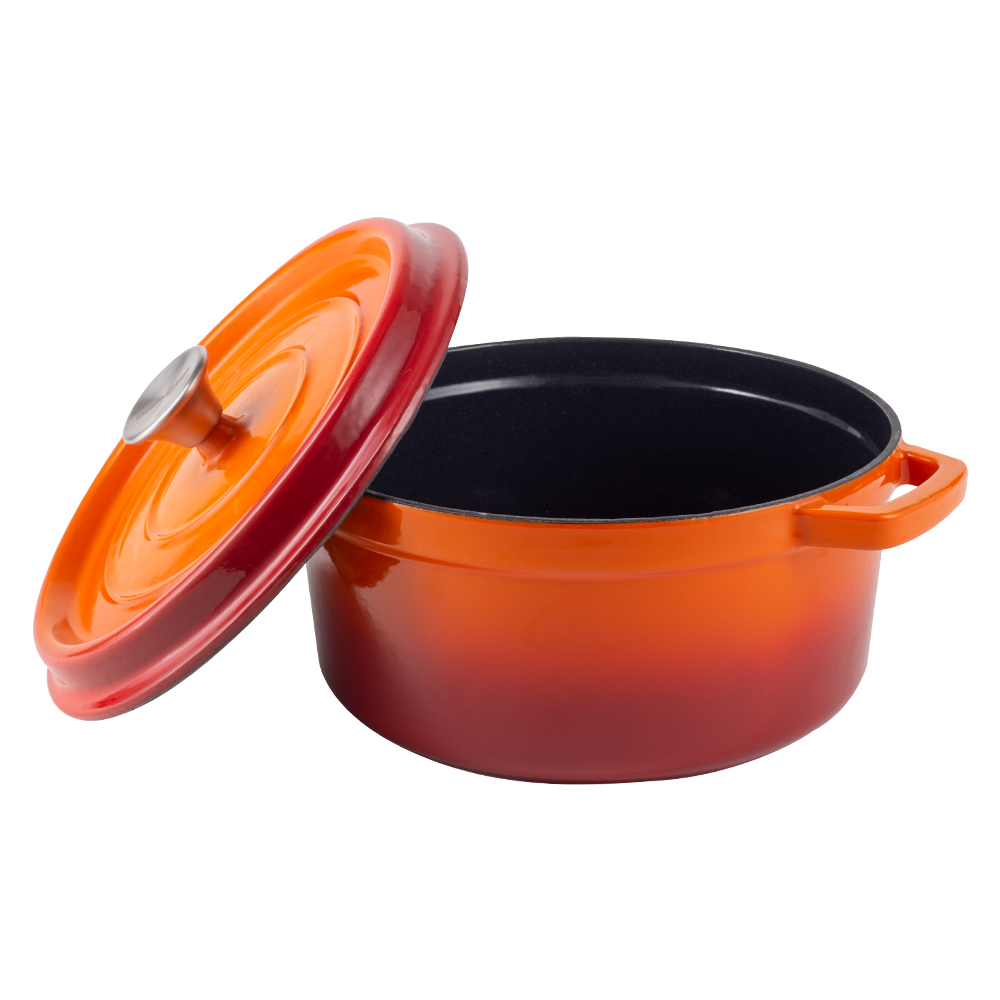 Zestaw garnek żeliwny z pokrywką 4,3L i 2,2L Ombre Vintage Cuisine