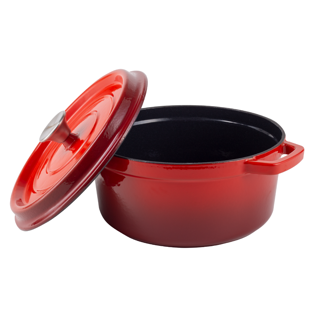 Zestaw garnek żeliwny z pokrywką 4,3L i 2,2L Ombre Vintage Cuisine