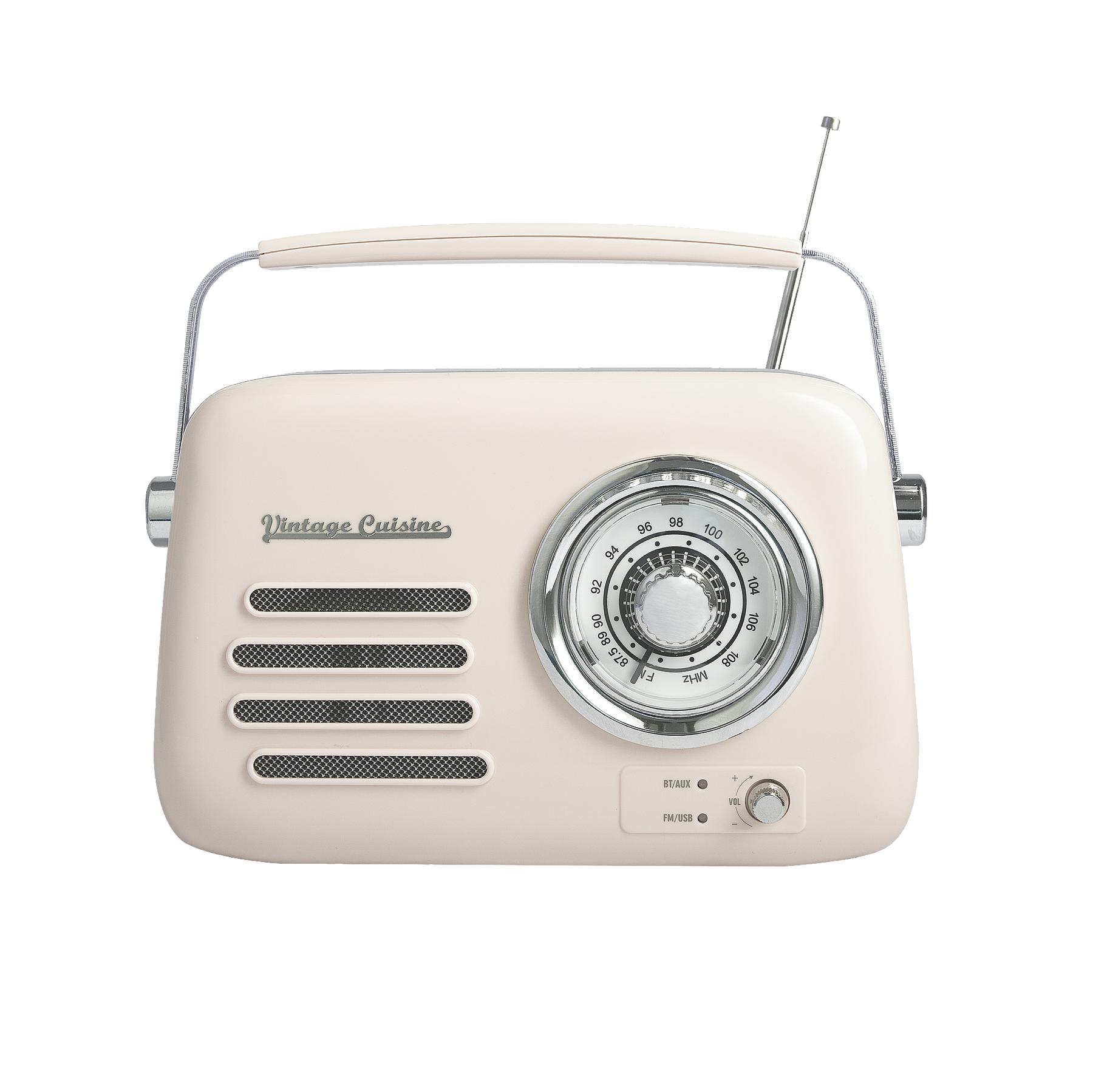 Zestaw melomana: retro radio chrom z głośnikiem bluetooth i retro czajnik elektryczny z termometrem Vintage Cuisine