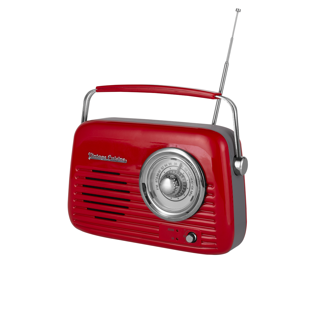 Zestaw melomana: retro radio chrom z głośnikiem bluetooth i retro czajnik elektryczny z termometrem Vintage Cuisine