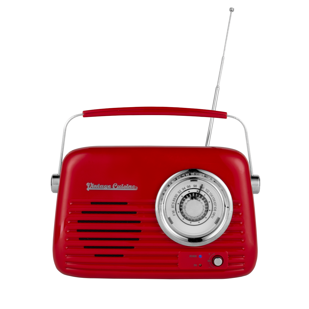 Zestaw melomana: retro radio chrom z głośnikiem bluetooth i retro czajnik elektryczny z termometrem Vintage Cuisine