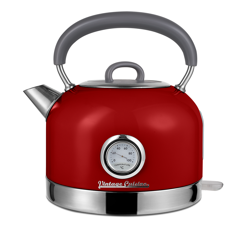 Zestaw melomana: retro radio chrom z głośnikiem bluetooth i retro czajnik elektryczny z termometrem Vintage Cuisine
