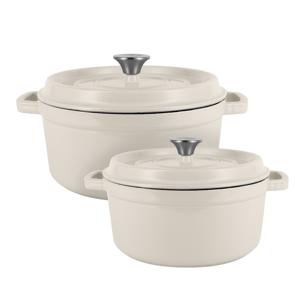 Zestaw garnek żeliwny z pokrywką 4,3L i 2,2L Vintage Cuisine