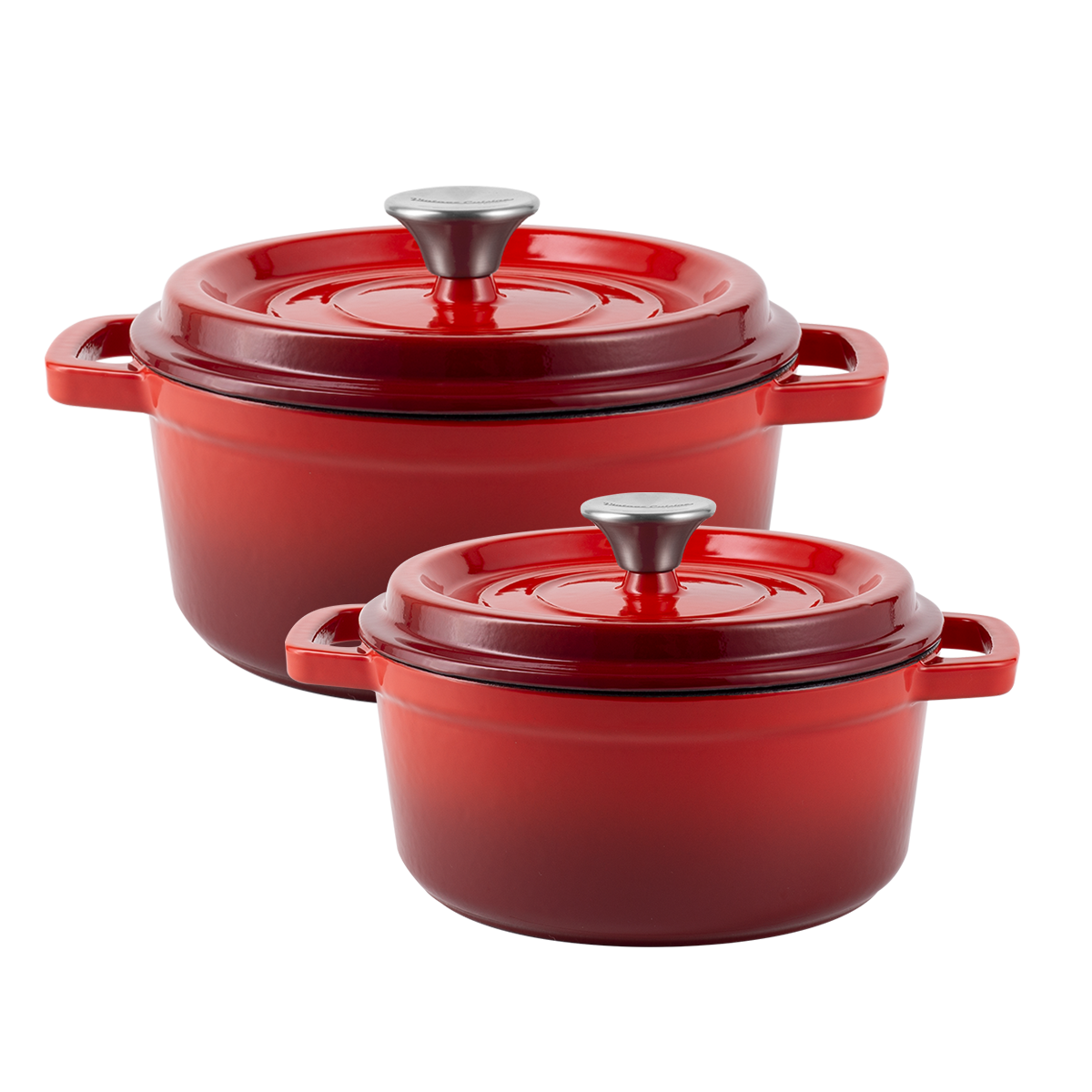 Zestaw garnek żeliwny z pokrywką 4,3L i 2,2L Ombre Vintage Cuisine