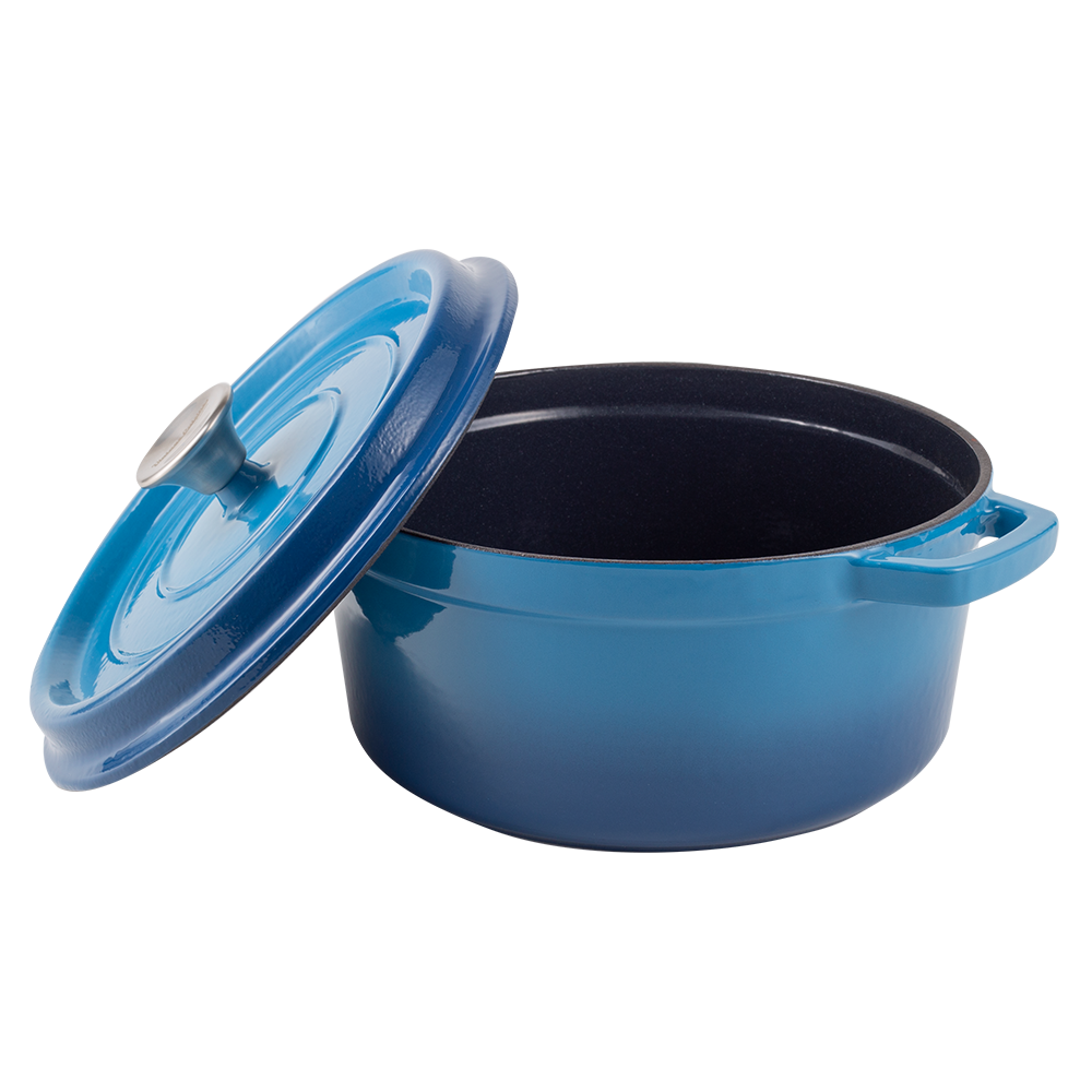 Retro garnek żeliwny z pokrywką 2,2L Ombre Vintage Cuisine