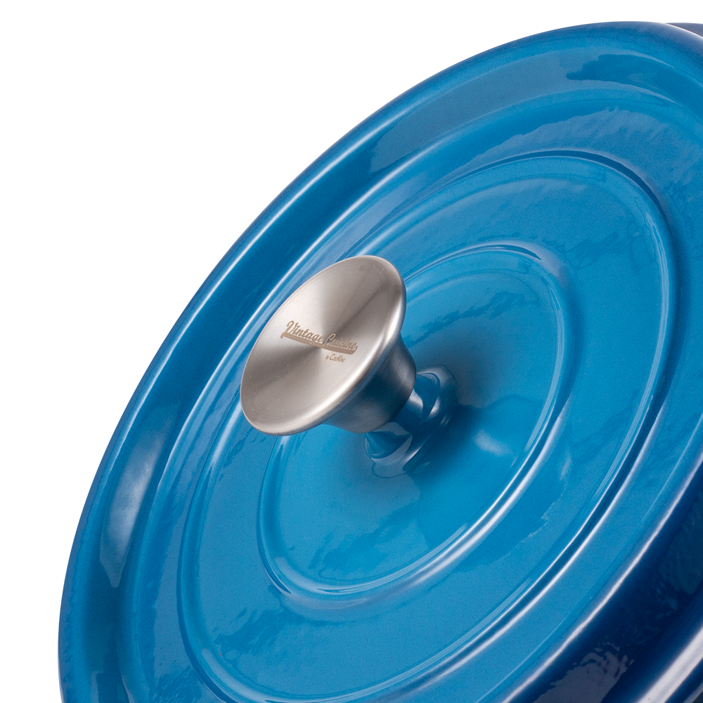 Retro garnek żeliwny z pokrywką 2,2L Ombre Vintage Cuisine