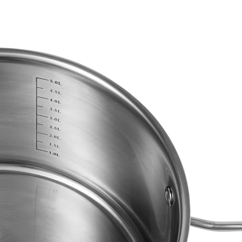 6 piece set of retro stainless steel pots by Vintage Cuisine