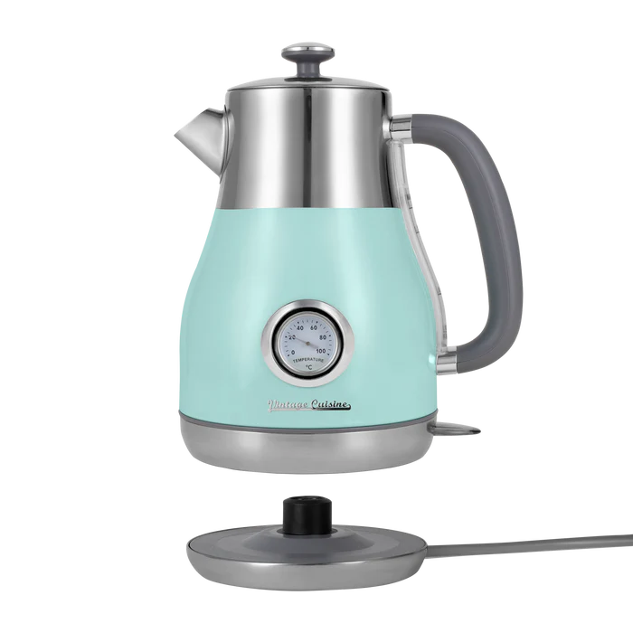 Retro electric kettle with thermometer slim