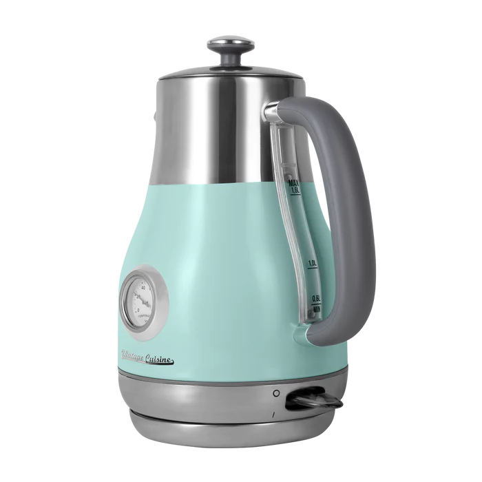 Retro electric kettle with thermometer slim