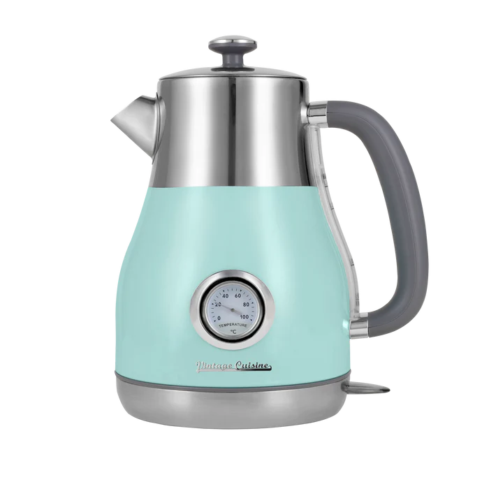 Retro electric kettle with thermometer slim