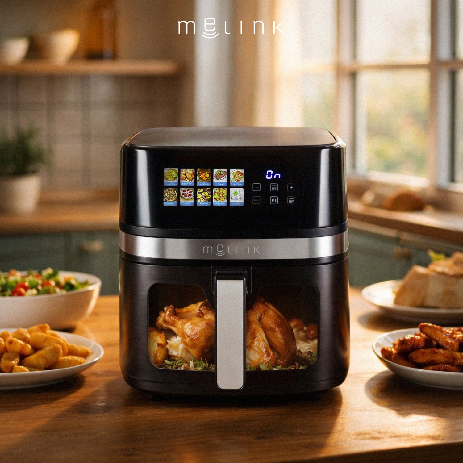 Air Fryer - frytkownica beztłuszczowa - MELINK - 8,6l - czarny