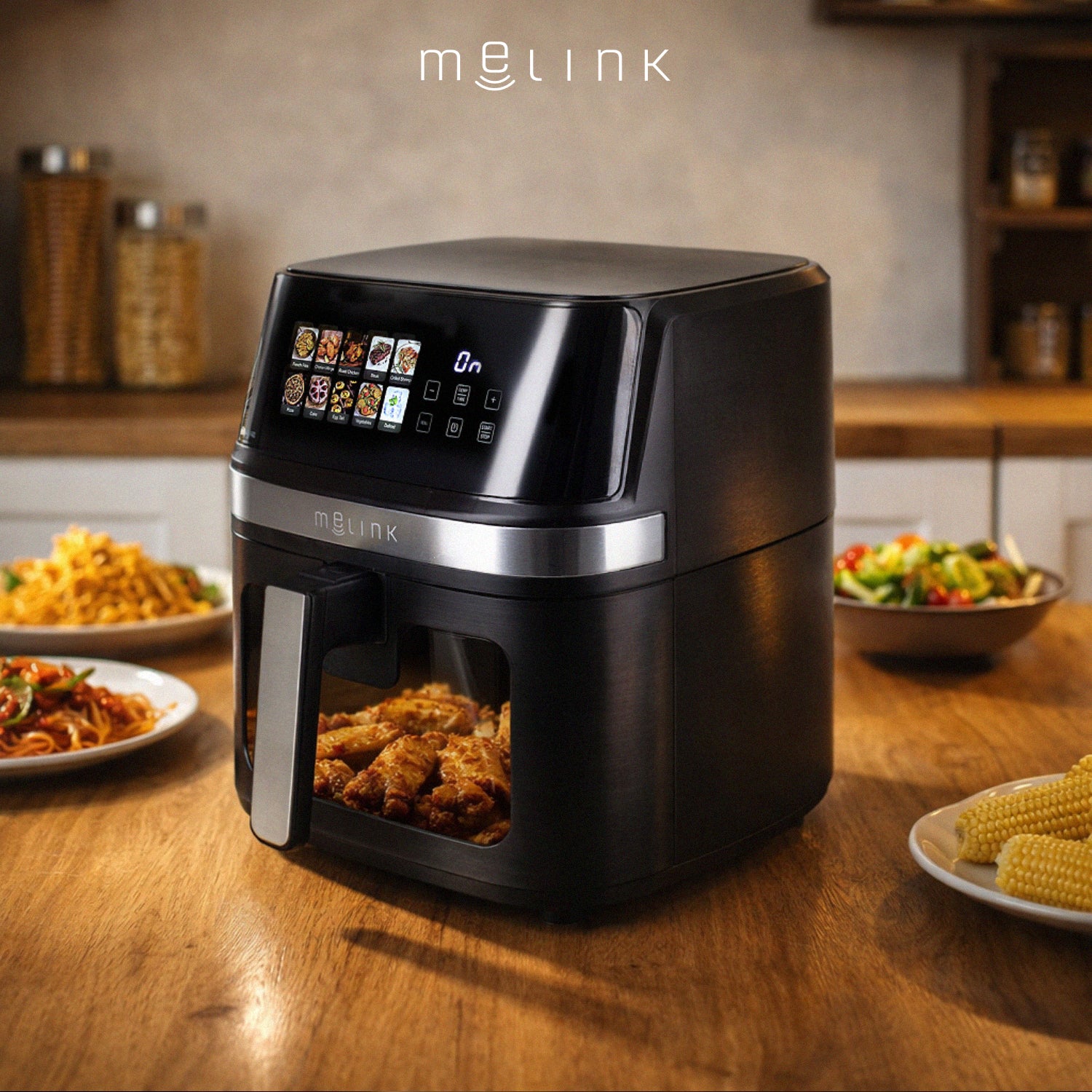 Air Fryer - frytkownica beztłuszczowa - MELINK - 8,6l - czarny