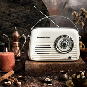 Retro radio z miekką rączką i głośnikiem bluetooth Vintage Cuisine