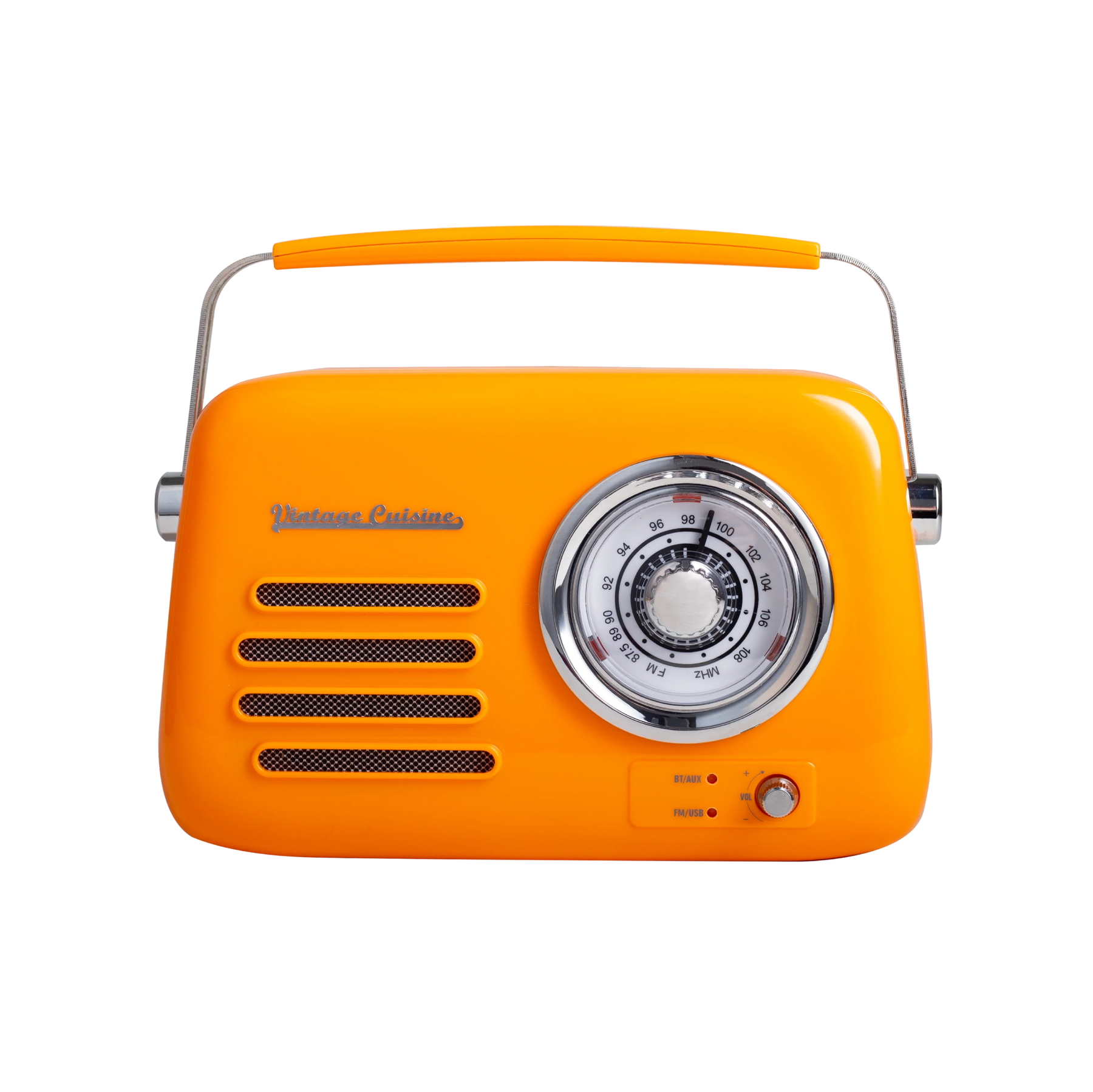 Retro radio chrom z głośnikiem bluetooth Vintage Cuisine - kolory lata - błyszczące