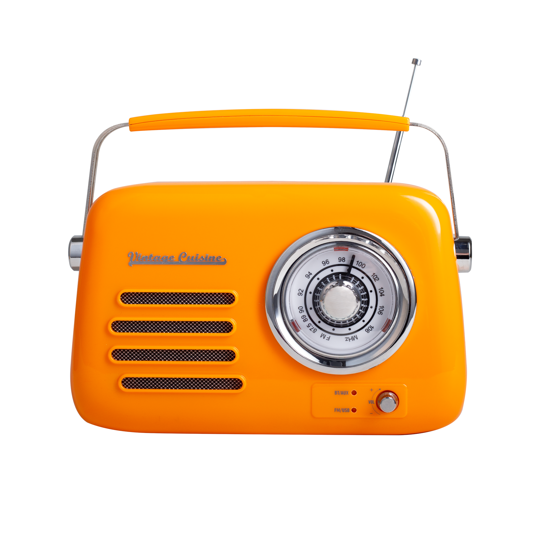 Retro radio chrom z głośnikiem bluetooth Vintage Cuisine - kolory lata - błyszczące